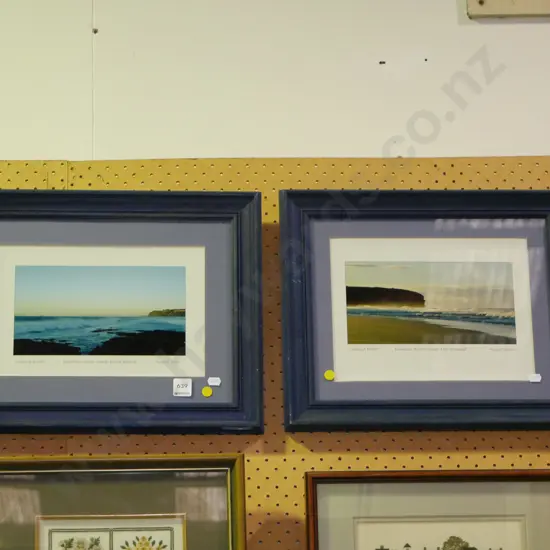 2 framed photographs - beach scenes Dunedin