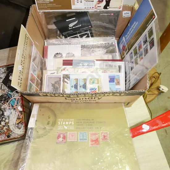 box; first day and other stamps