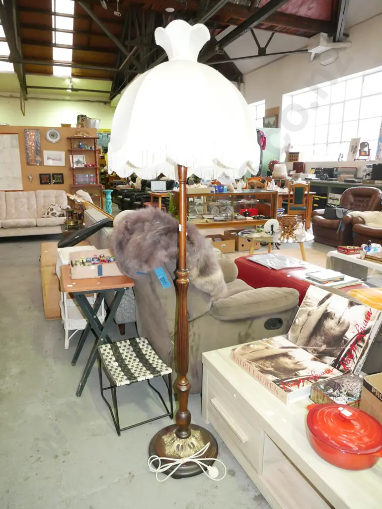 mahogany based standard lamp Image 1++