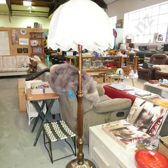 mahogany based standard lamp