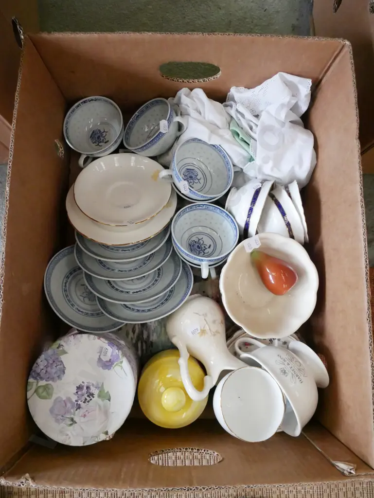 box; cups & saucers, bowls, storage box etc Image 1++