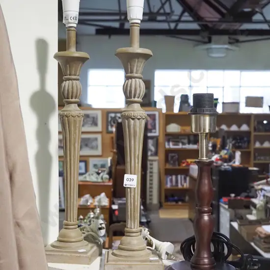 3 table lamp bases - no shades. Tallest H-560