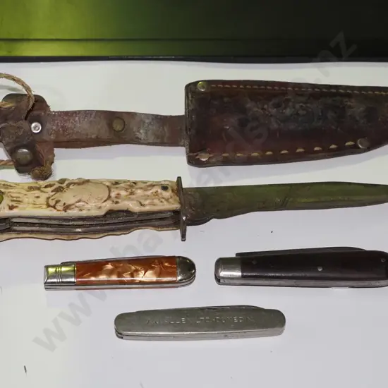 pocket knives, bone handled kinfe and sheaf