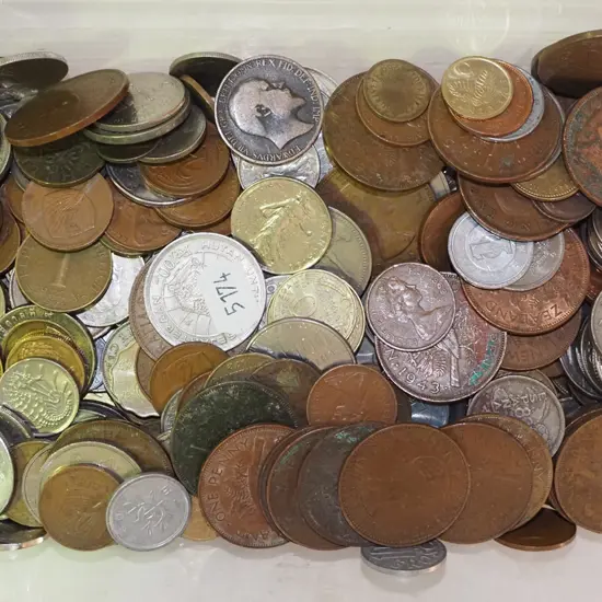 tray of coins