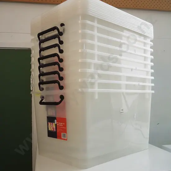 9x plastic lidded storage boxes