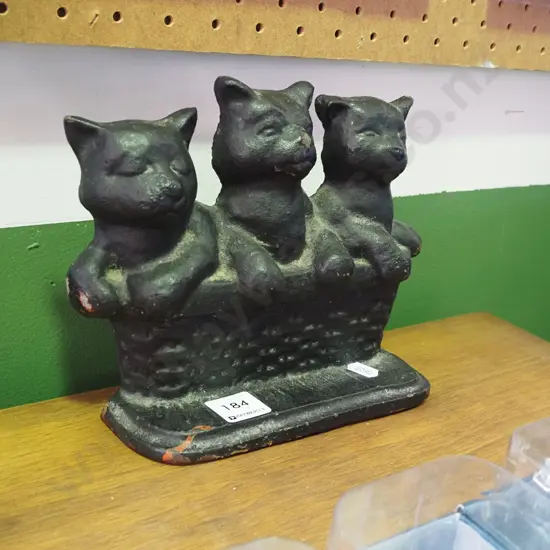cast iron cat door stop