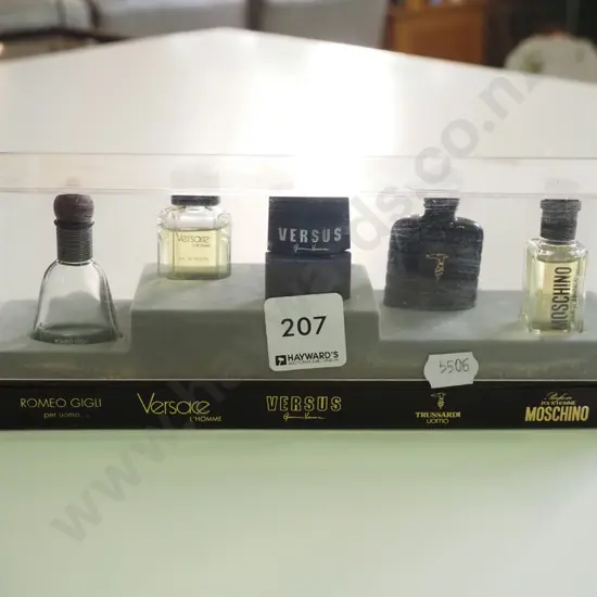 box of 5 perfume samples - some open