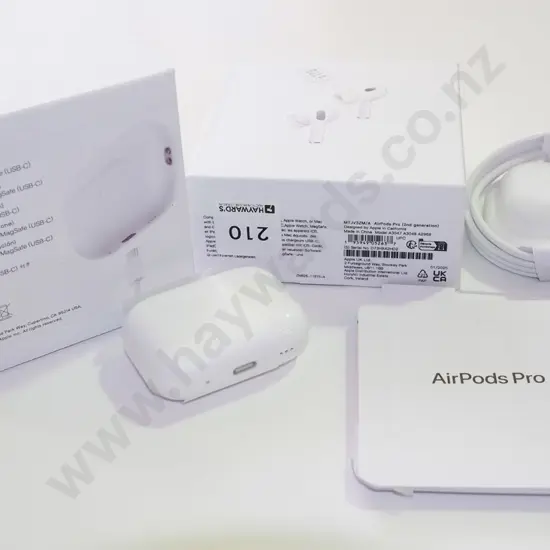 pair of  cased Apple airpod pro