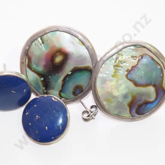 paua shell and other earrings