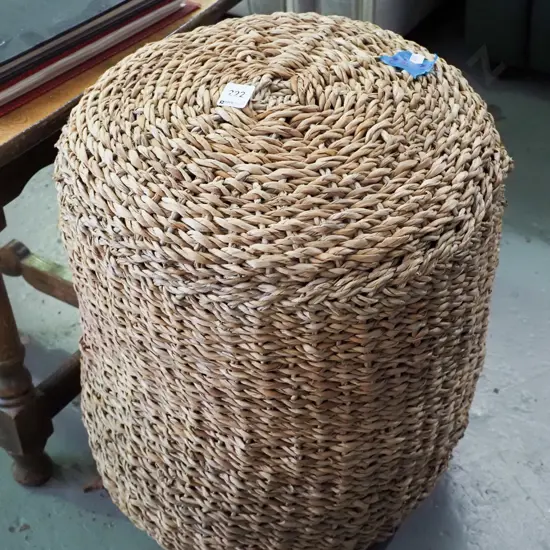 woven seagrass ottoman