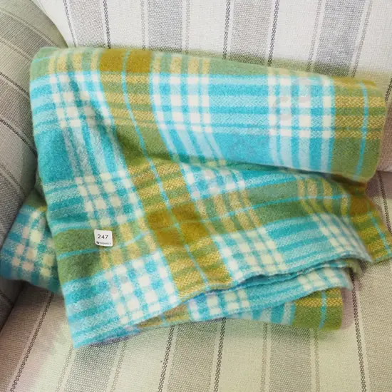 checked woollen blanket