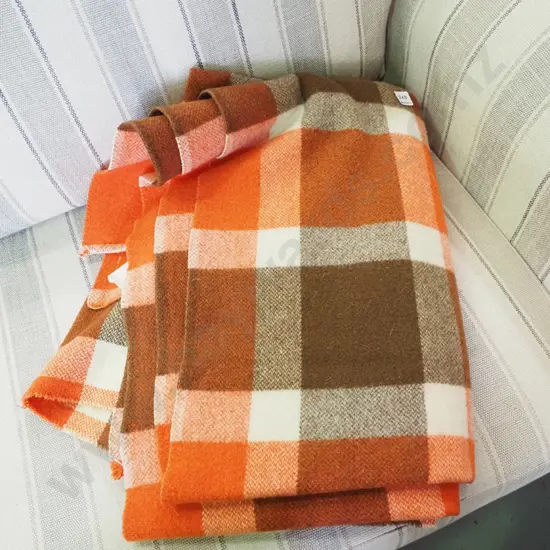 checked woollen blanket