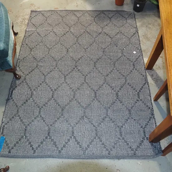 woven grey floor mat L-1800 W-1350