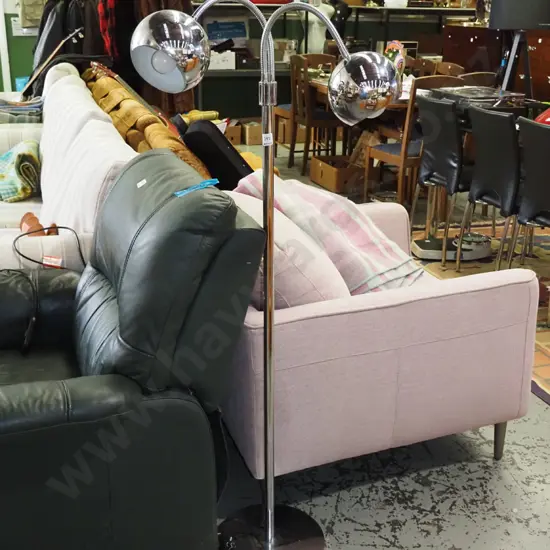 chrome twin bulb standard lamp