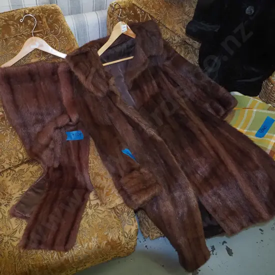 long fur coat and matching stole