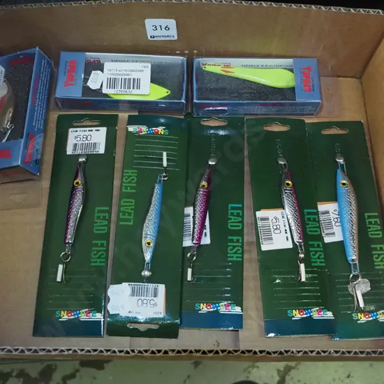 box of fishing lures