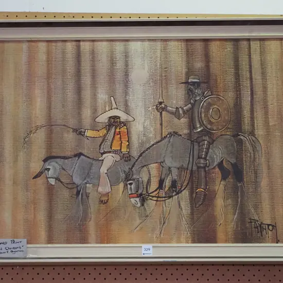 framed Don Quixote print - some warping