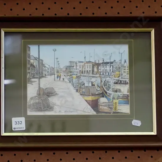 framed signed print - fishing boats