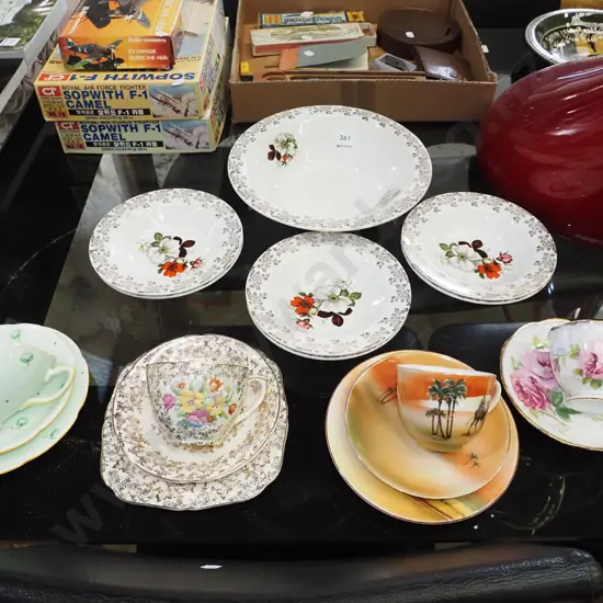 Lord Nelson pottery sweet set, 3 trios, cup & saucer