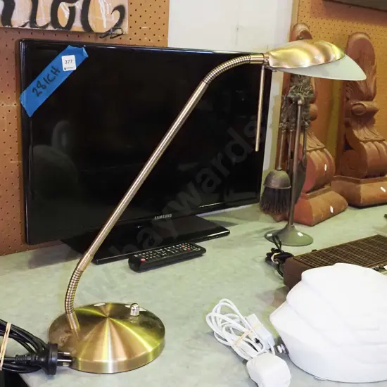 burnished brass desk lamp