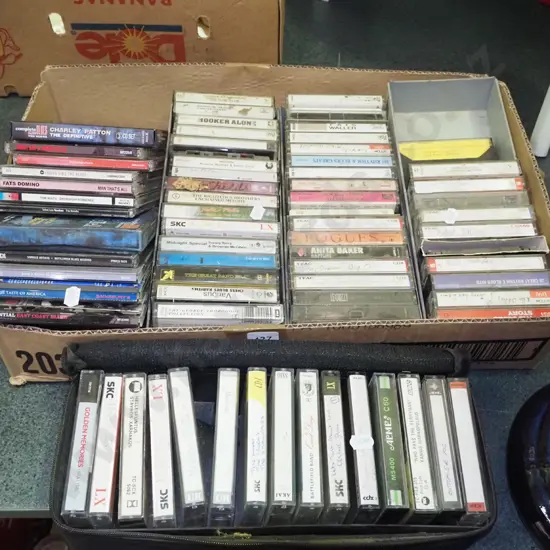 box; tape cassettes, CDs