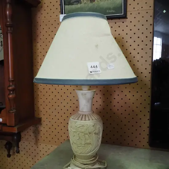 Asian composite based table lamp H-380 - some damage to shade