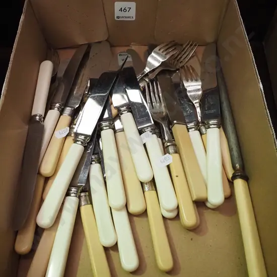 box of bone handled knives