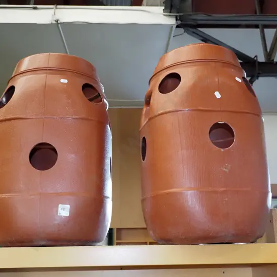 2x large plastic strawberry planters