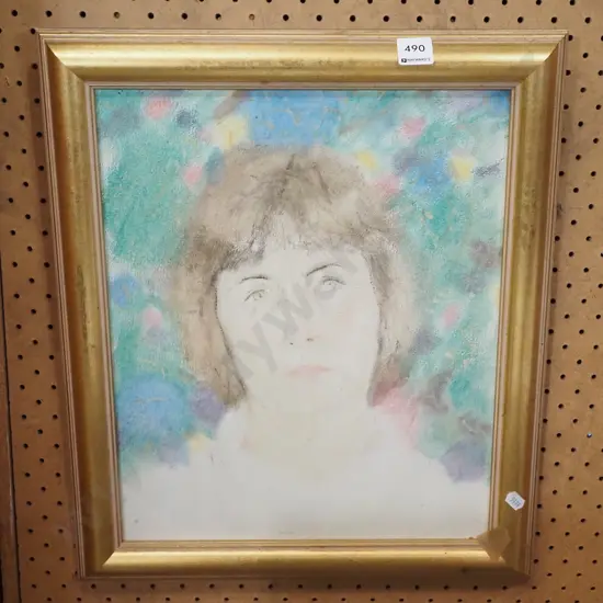 framed mixed media- portrait