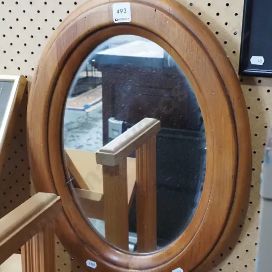 recycled rimu framed oval wall mirror