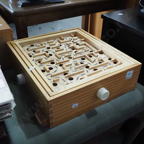 wooden marble maze game