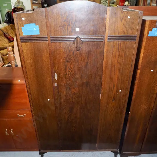 deco oak single drawer wardrobe H-1850 W-990 D-470