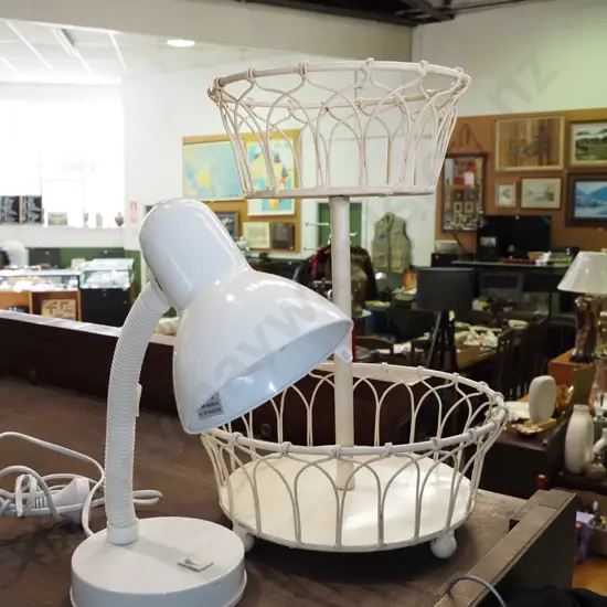 metal 2 tier fruit stand, small desk lamp