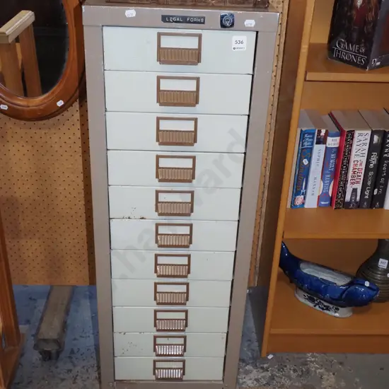 11 drawer filing cabinet - no key H-1020