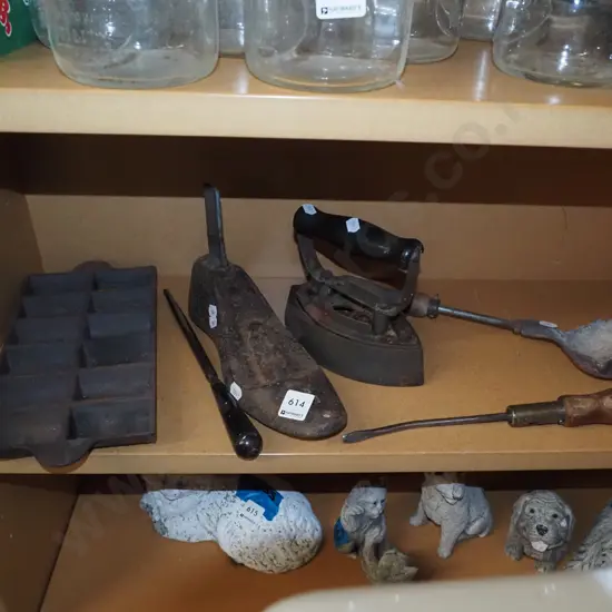 gem iron, shoe last, sad iron etc