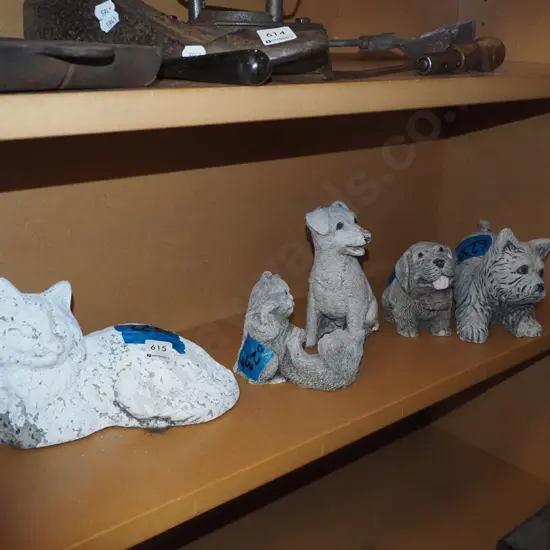 various small garden ornaments