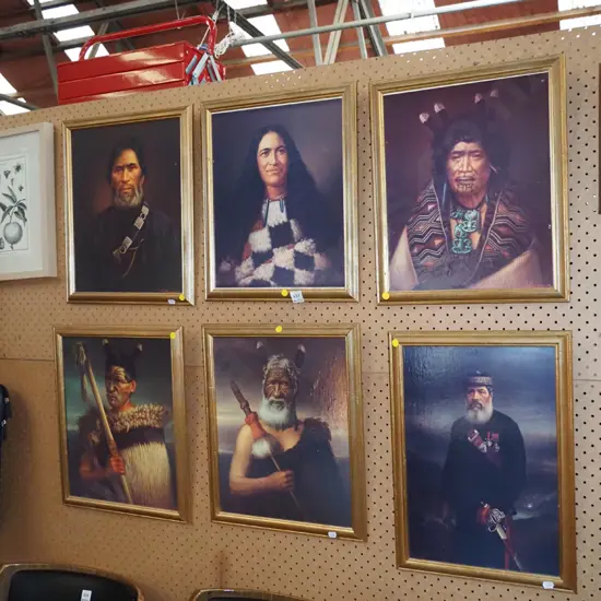 6x framed Lindauer prints- some bubbles and damage