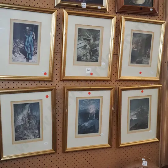 6x framed fantasy prints - red dots