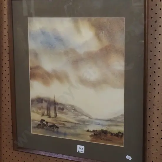 framed watercolour - landscape