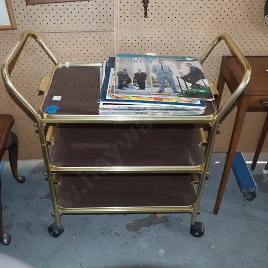 retro tea trolley with 3 trays