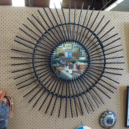 bamboo sunburst wall mirror