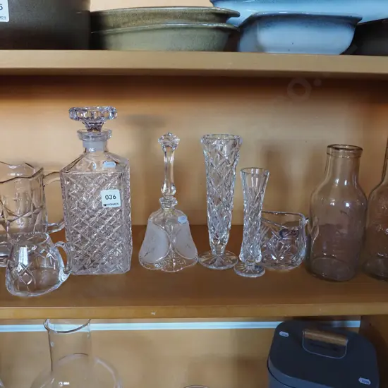 crystal and glass ware; bottles, decanter, jug etc
