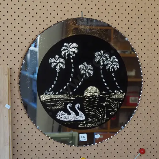 retro gold and silver leaf wall mirror