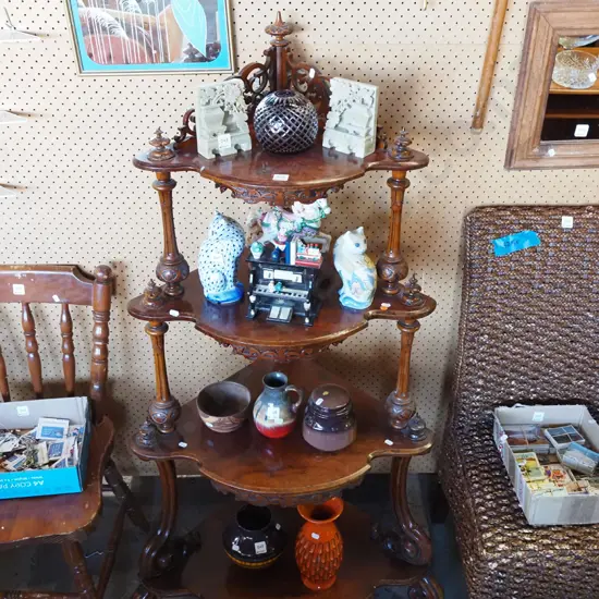 Victorian 4 tier corner whatnot