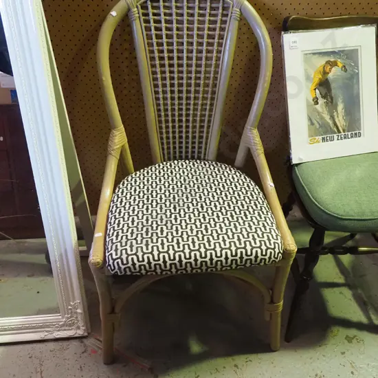 bamboo and upholstered chair