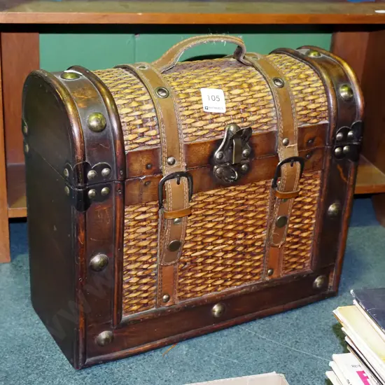 wood, cane and vinyl carry case