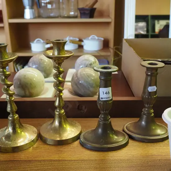4x brass candlesticks