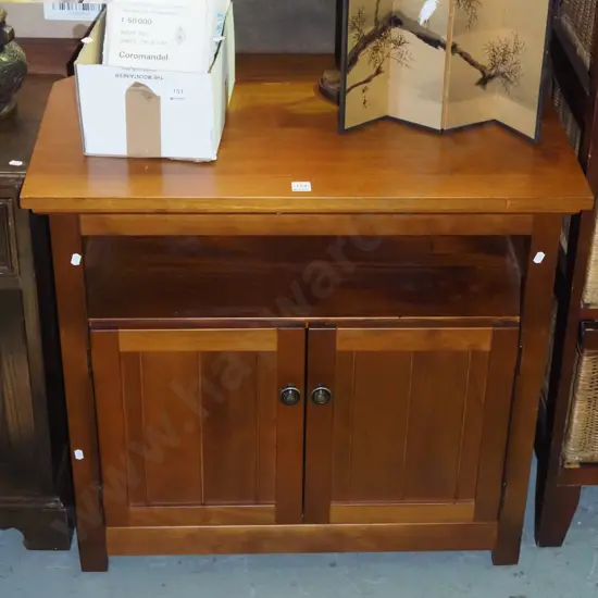 solid pine 2 door entertainment unit H-710 W-760 D-480