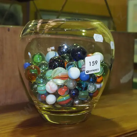 glass vase, marbles