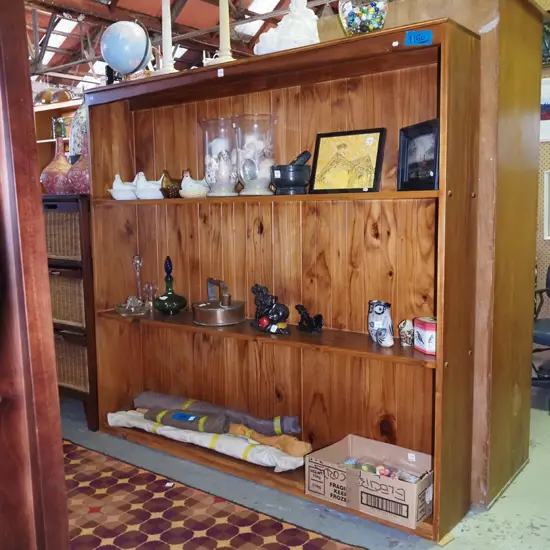 solid pine bookcase H-1530 W-1640 D-250